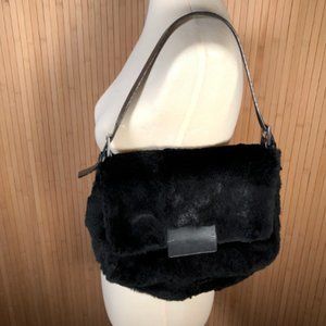 Enrico Antinori Black Genuine Fur and Leather Bag, like NEW